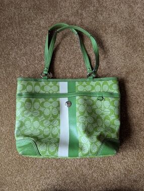 Coach Signature Heritage striped tote